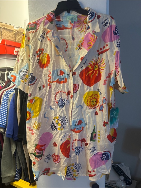 True destinations Pants - Colorful Sun & Cocktail Button-Up Resort romper
